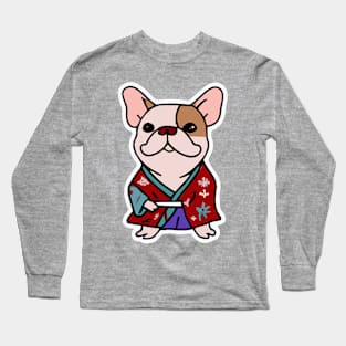 French Bulldog Kimono Dog Lover Frenchie Long Sleeve T-Shirt